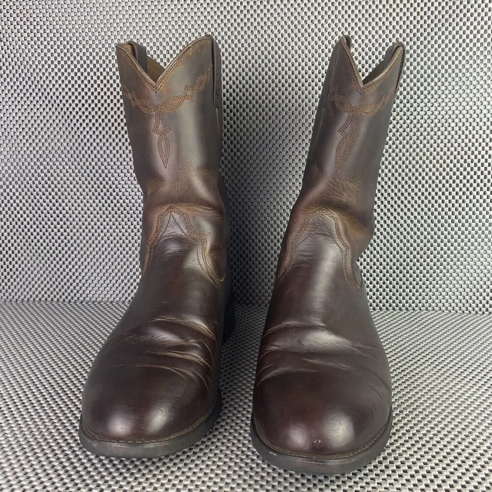 Ariat Heritage Roper Boots Mens 11 EE Brown Leather Western Pull on Cowboy